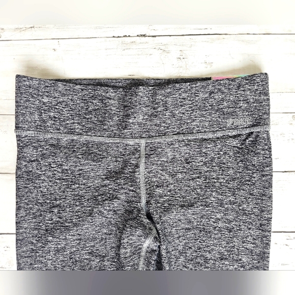 NEW 2015 Victoria's Secret PINK ULTIMATE Gray Yoga Crop Leggings Hidden Pocket - Picture 3 of 7